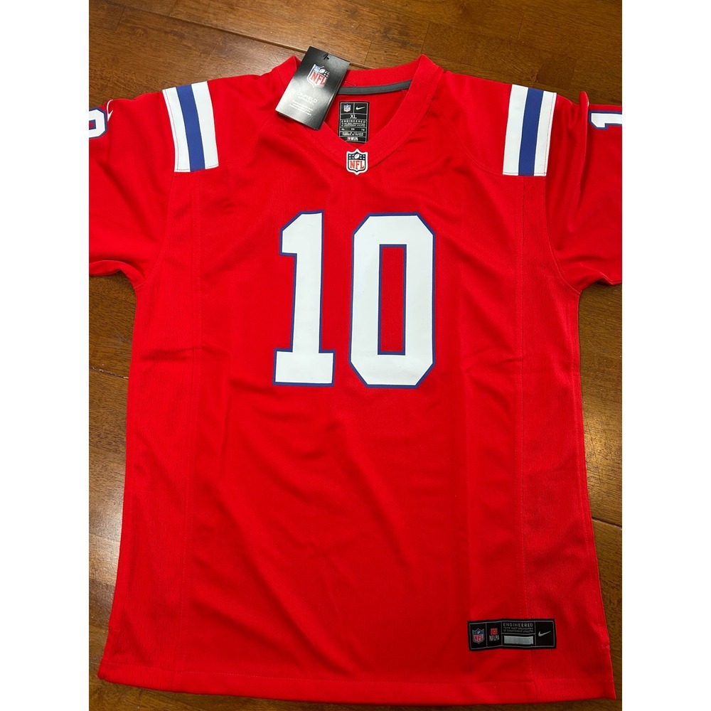 New Nike New England Patriots Jersey Youth XL Red Mac Jones 10 NFL Onfied